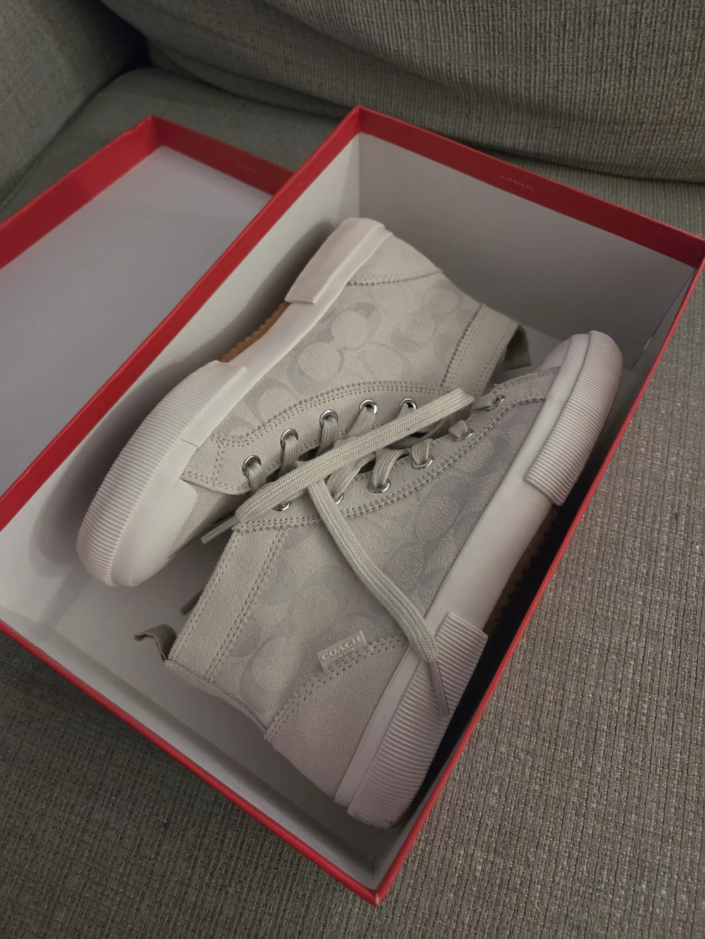 Coach Women's Pale Blush High-Top Sneakers